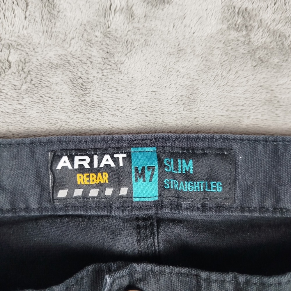 Ariat Rebar M7 Slim Straight Leg Black Jeans Mens Size 38x32 Workwear‎ - Picture 6 of 14